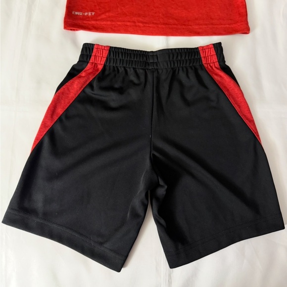 Nike Red, Black & White Dri-Fit Matching Set - Short Sleeve Shirt w/ Shorts - Picture 7 of 12